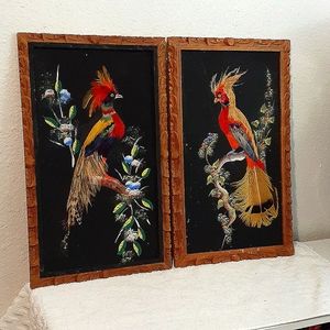 Mexican Folk Art Set of 2 Birds MCM